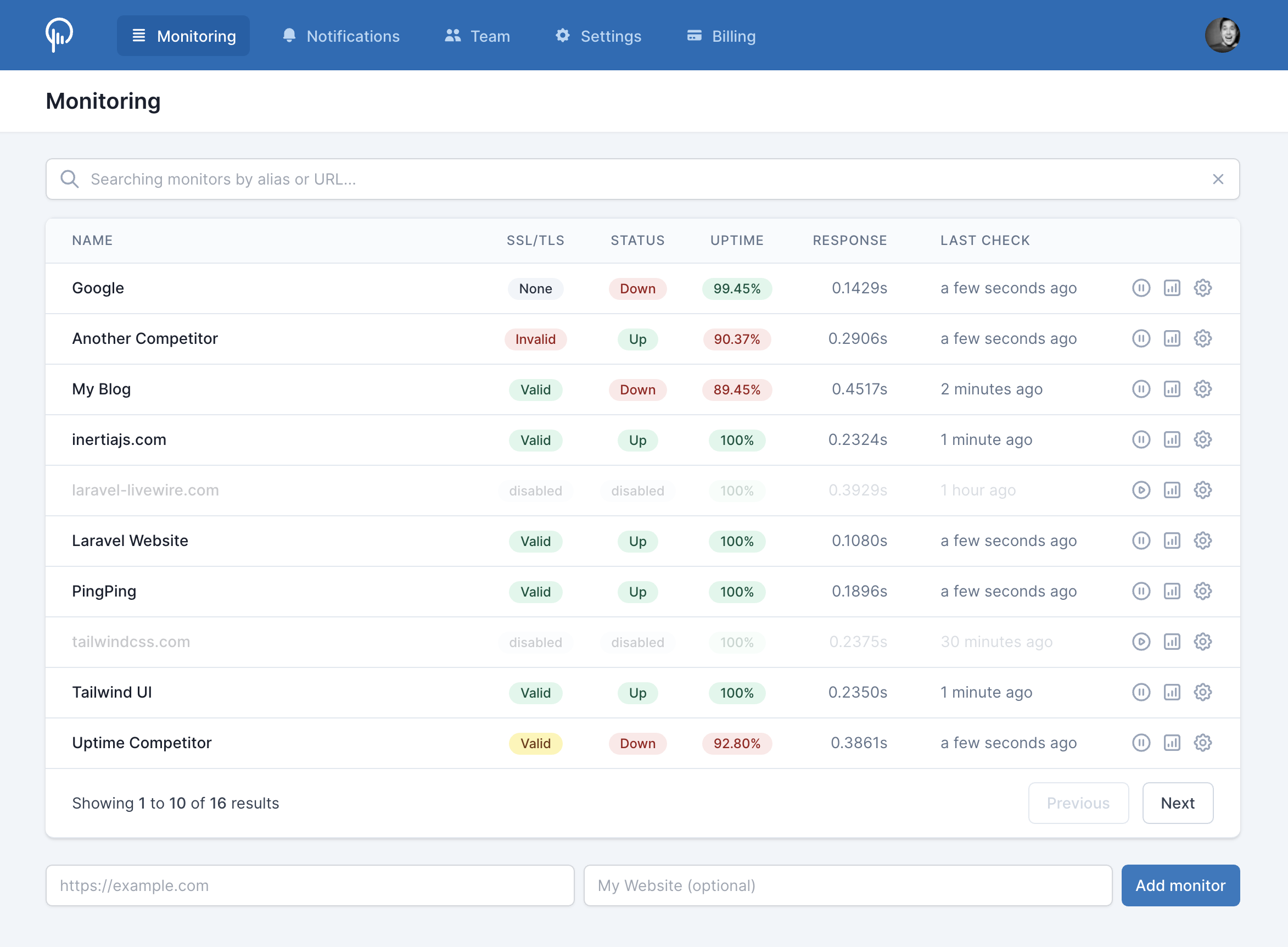 PingPing.io screenshot